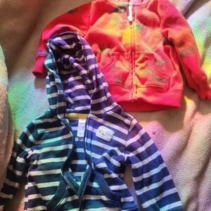 Carter's Navy & White Striped Hooded Zip-Up - Navy/White